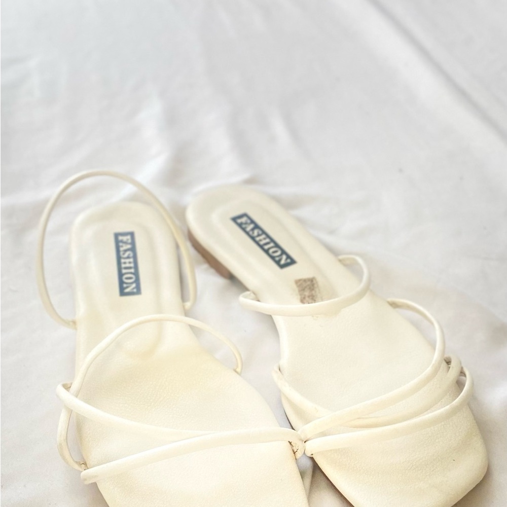 Fashion Nova Cream Sandals